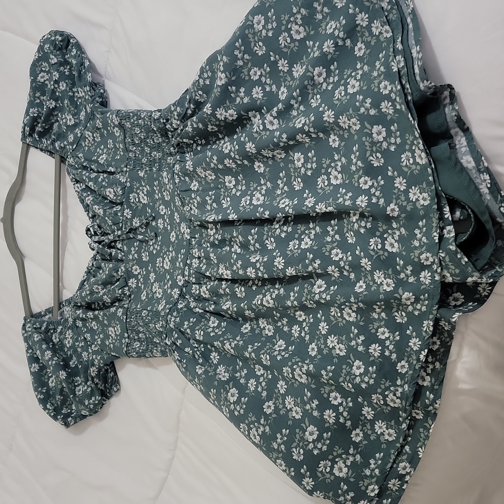Hollister Green Floral Jumpsuit
